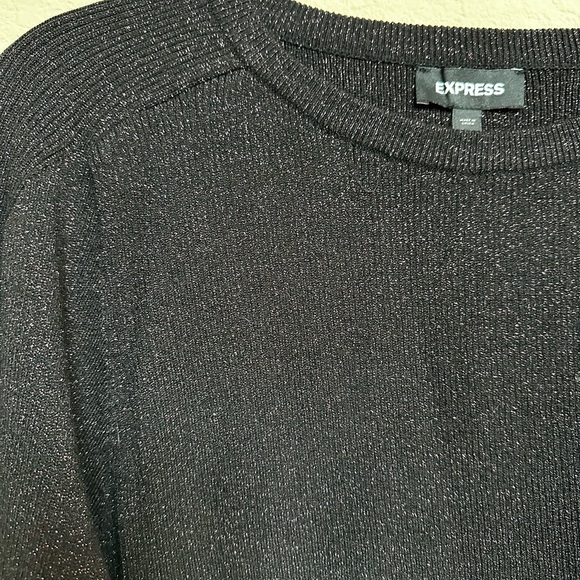 Express Black Women's Crew Neck Sweater - Picture 3 of 9